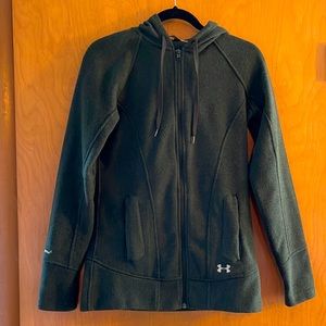 Under Armour Hooded Zip-Up Jacket, Green Women’s Small